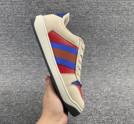 UA Gucci Screener Leather In Red and Blue