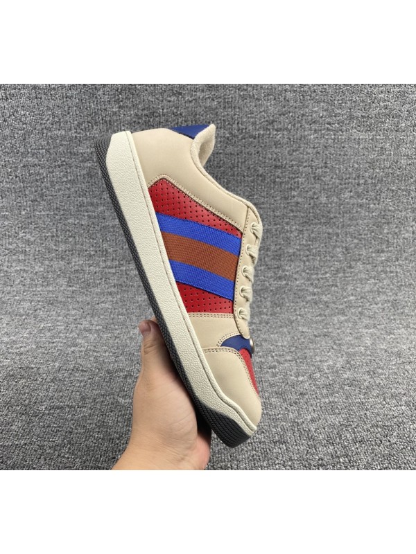 UA Gucci Screener Leather In Red and Blue